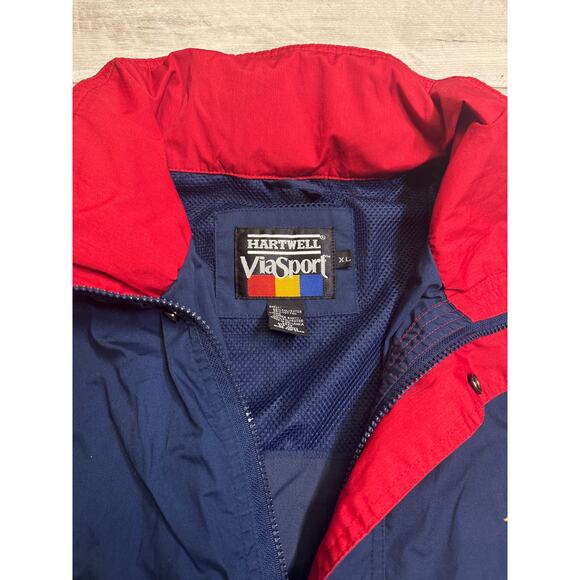 Hartwell ViaSport Islands of Adventure Hooded Windbreaker Jacket Navy Red XL - Picture 4 of 7